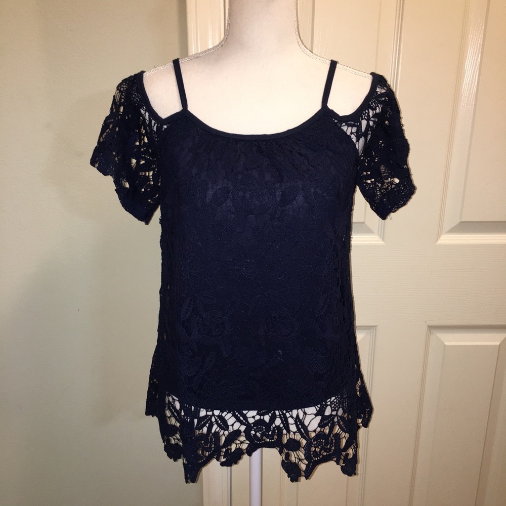 Xhilaration Lace Cold Shoulder Top